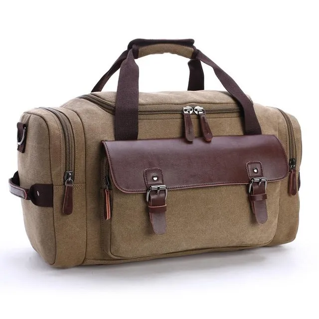 2018 New Style Tote Handbag Leisure Canvas Travel Duffle Bags Men Travel Duffle Bags With Pu