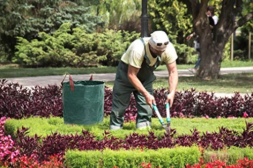80 Gallons Reusable Garden Waste Bags - 4 Pack Reusable Lawn Bags (H33, D26 inches) Garden Bag Landscaping Bags Yard Bags Heavy Duty | Yard Waste Container Leaf Bags for Gardening Lawn Pool Waste Bin