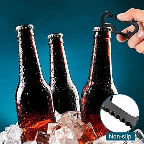 Advanced Mixology Retractable Key Chain Multifunction Badge Holder Reel with Steel Cable Multitool Keychain Bottle Opener for Mens, 2 Pieces (Black)