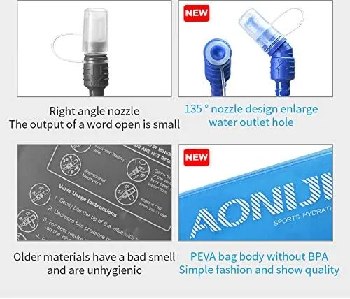 AONIJIE 1L/ 1.5L/ 2L/3L Folding Riding Running Water Bag Outdoor Mountaineering Backpack Drinking Bag (1L)