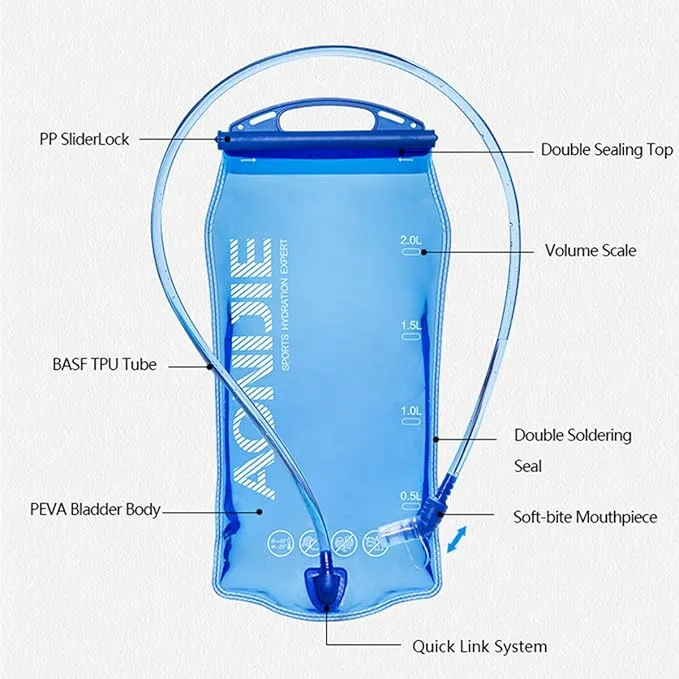 AONIJIE 1L/ 1.5L/ 2L/3L Folding Riding Running Water Bag Outdoor Mountaineering Backpack Drinking Bag (1L)