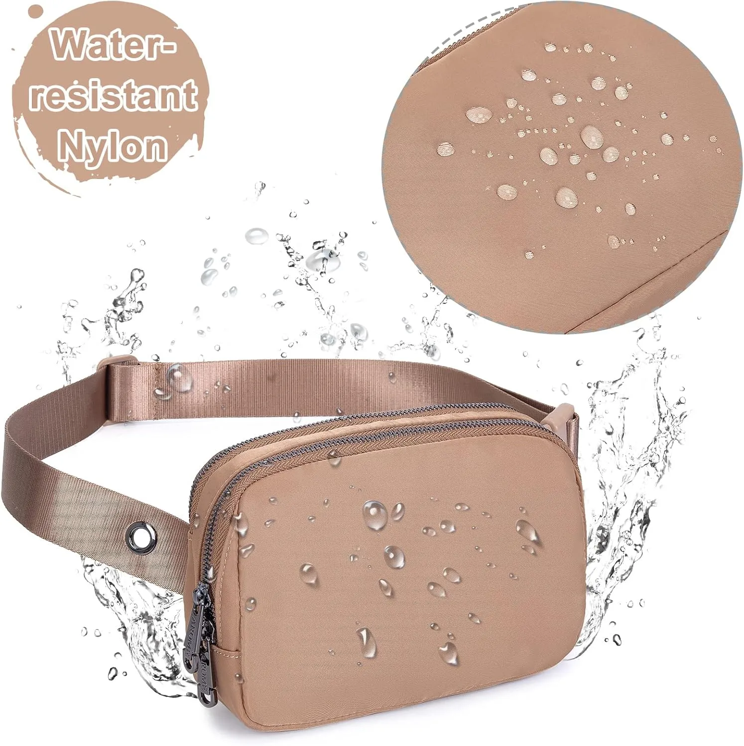 AROME Mini Belt Bag for Women, Fashion Waist Packs Fanny Pack Crossbody Bags with Strap Extender for Women Men, Waterproof Waist Bag Hip Bum Bag for Casual Travel Running Hiking Outdoor Sports