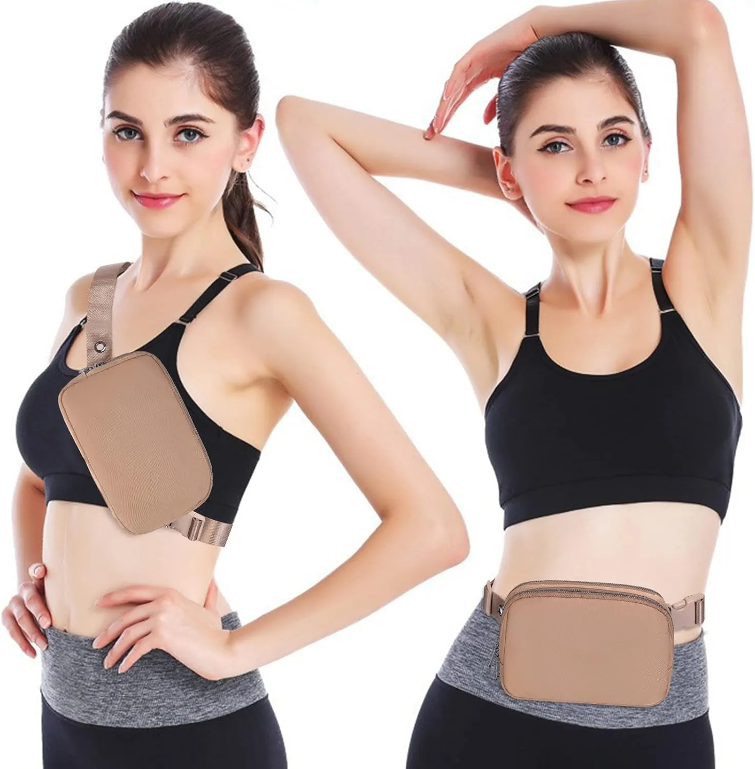 AROME Mini Belt Bag for Women, Fashion Waist Packs Fanny Pack Crossbody Bags with Strap Extender for Women Men, Waterproof Waist Bag Hip Bum Bag for Casual Travel Running Hiking Outdoor Sports