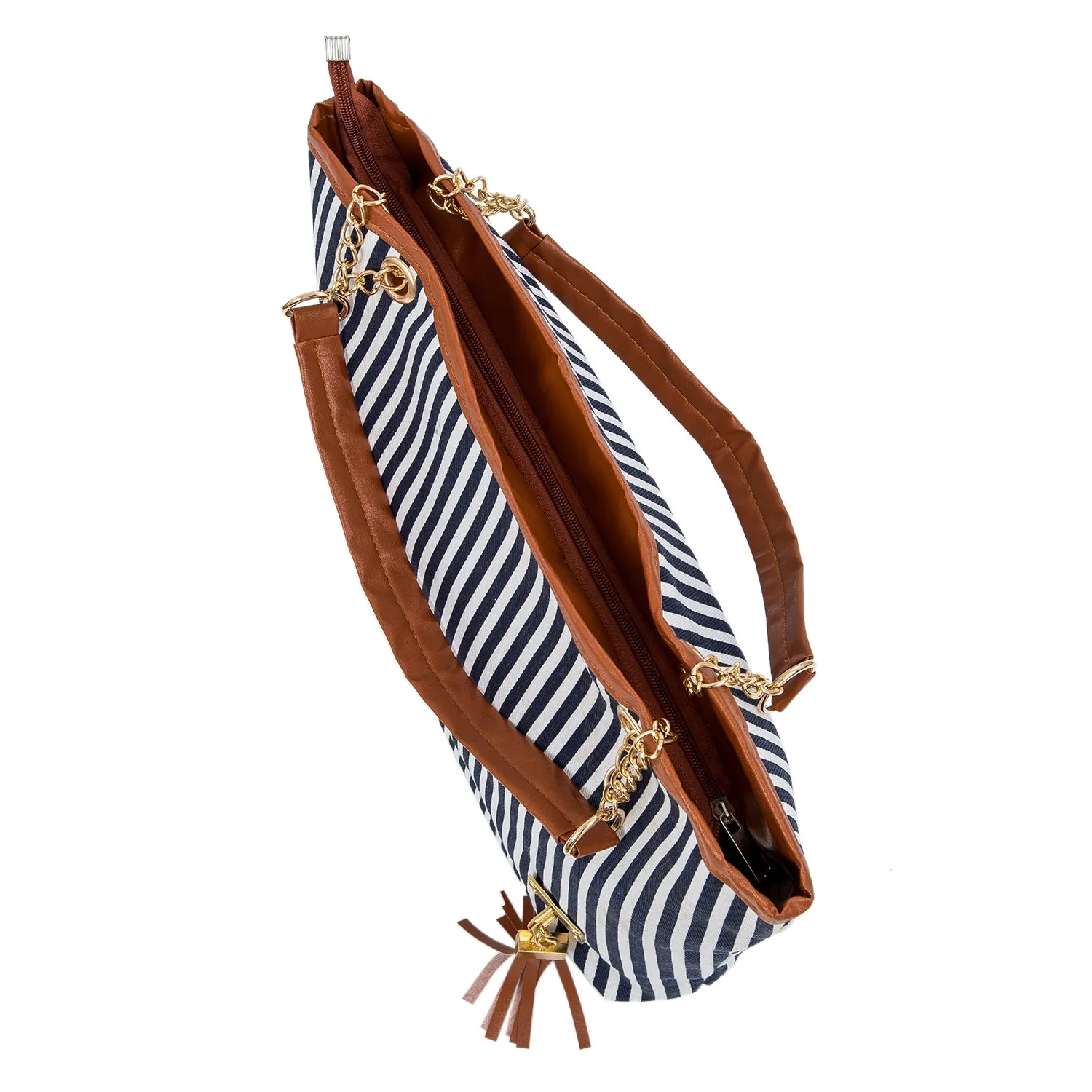 ASDS 2017 New Striped Canvas Handbag Women Shoulder Bags Beach Bag Fashion Zipper Tassel Women Handbag Big Tote Bag