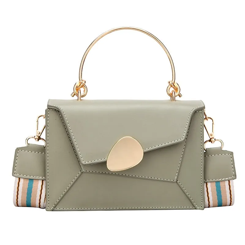Back to College New Contrast Color PU Leather Crossbody Bags for Women 2020 Chain Handbags with Metal Handle Shoulder Messenger Bag Small Totes