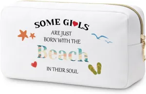 Beach Makeup Bag Funny Vacation Gifts for Women Sister Beach Lover Cosmetic Bag Trip Themed Gifts for Besties Best Friend Birthday Christmas Graduation Present for Sea Lover Travel Makeup Pouch