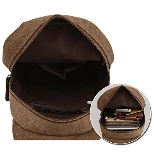 Berchirly Vintage Military Mini Canvas Shoulder Crossbody Bag Backpack Army Green