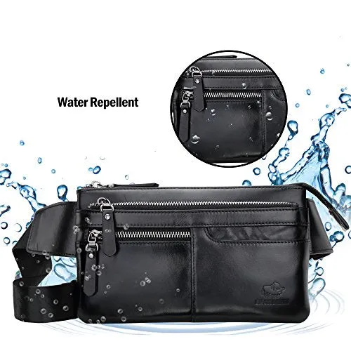 Bison Denim Classic Leather Waist Pack Fanny Pack Shoulder Backpack Sport Pouch Travel Hiking Bum