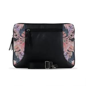 Black Mixed Laptop Sleeve Floral Abstract