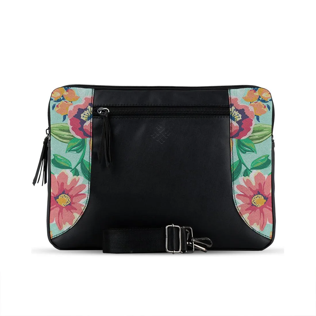 Black Mixed Laptop Sleeve Garden