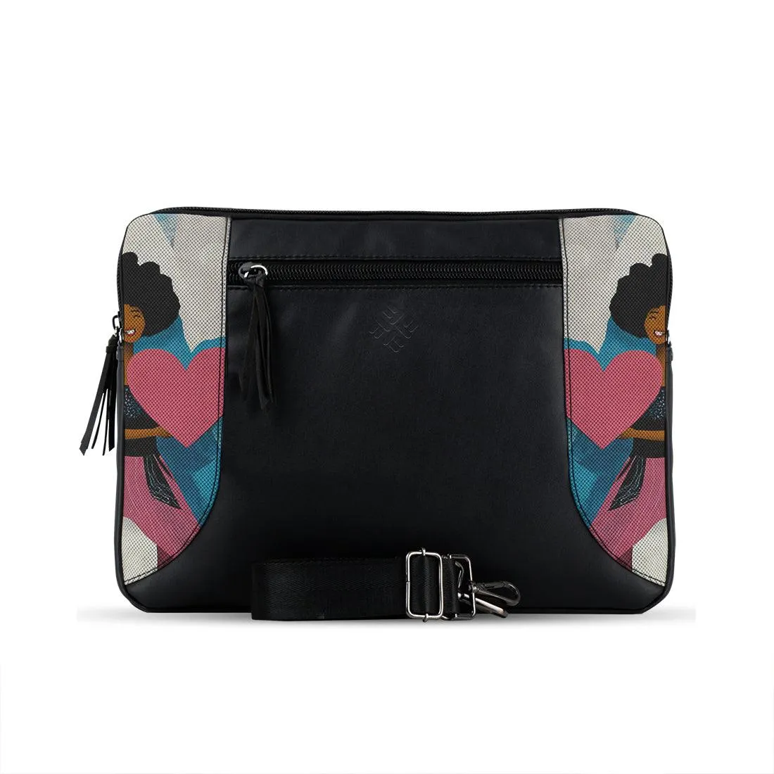 Black Mixed Laptop Sleeve heart