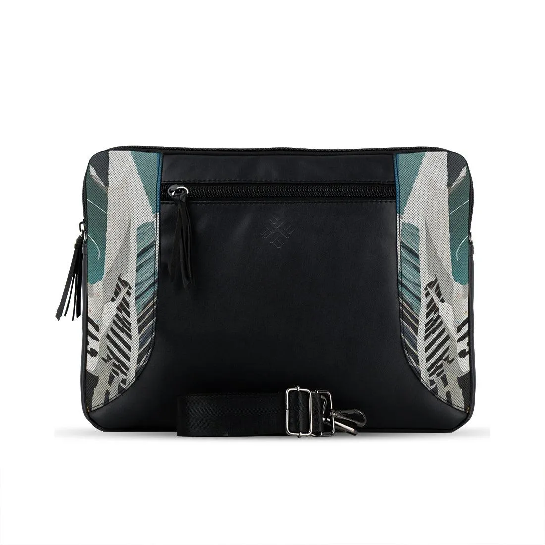 Black Mixed Laptop Sleeve Herringbone