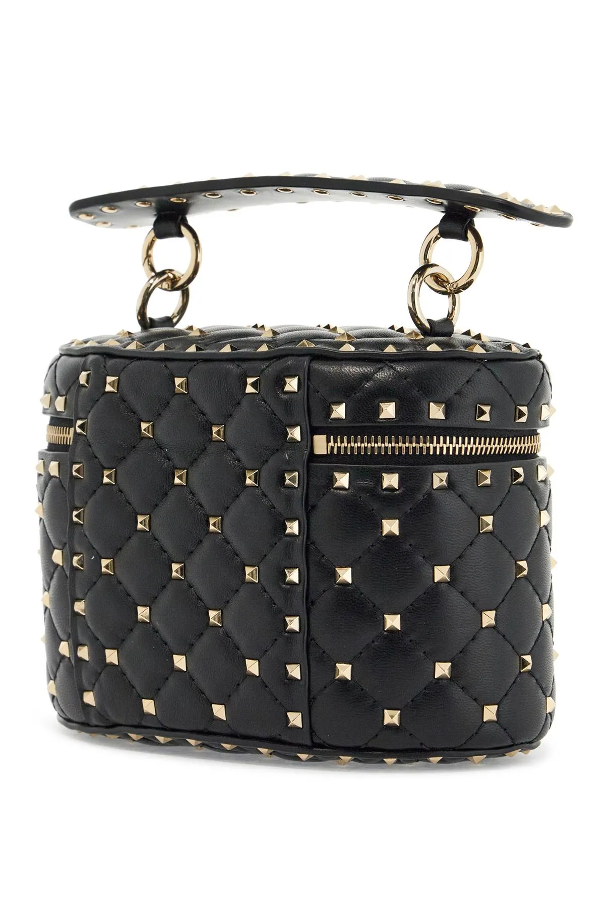 black quilted leather cylindrical vanity bag with chain 6W2B0Q93NAP NERO
