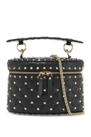 black quilted leather cylindrical vanity bag with chain 6W2B0Q93NAP NERO