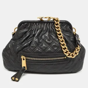 Black Quilted Leather Little Stam Shoulder Bag