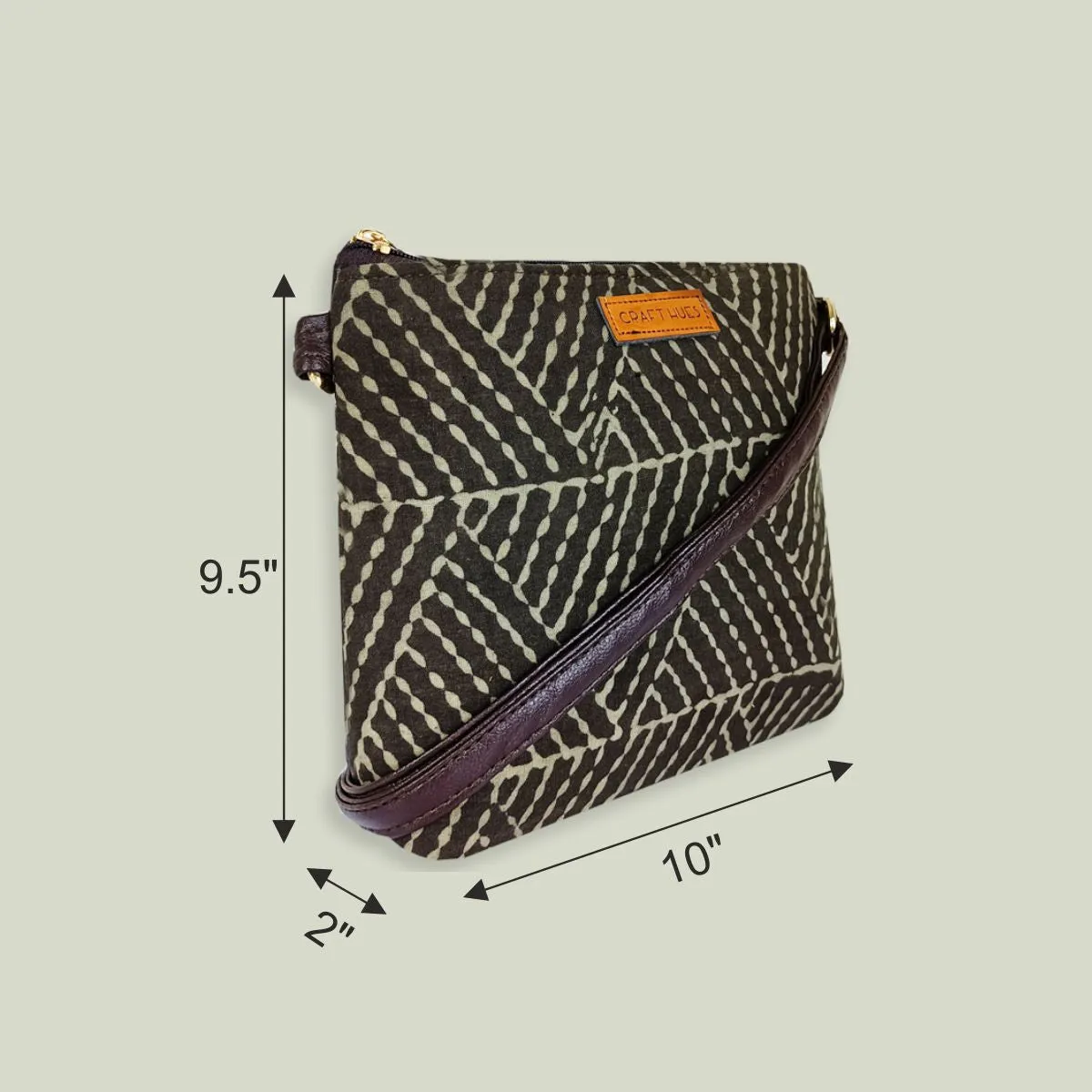 Block-Printed Katha Sling Bag
