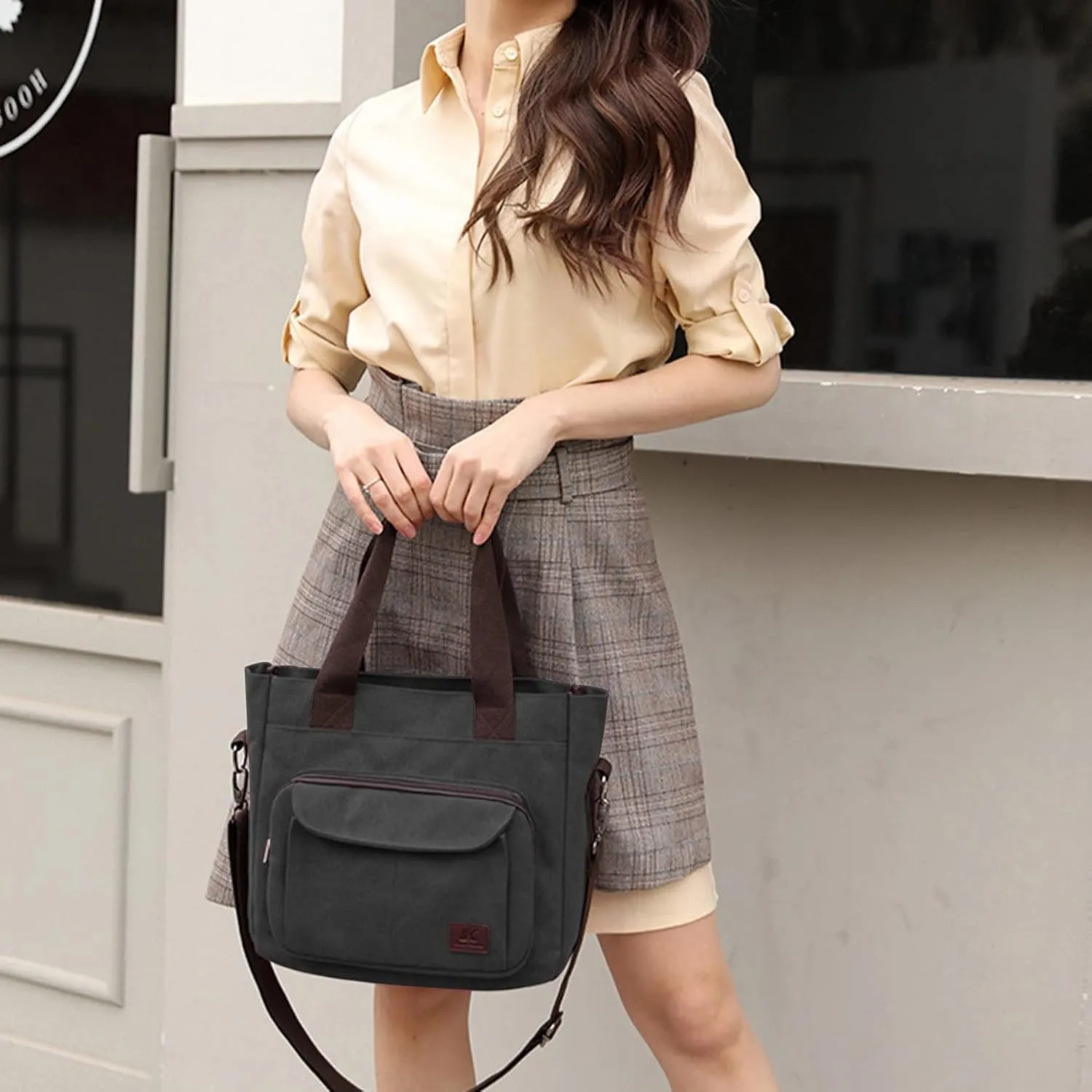 Blostirno Women's Casual Tote Purse Bag Shoulder Crossbody Large Capacity Nylon Top Handle Daily Handbag Work Bags