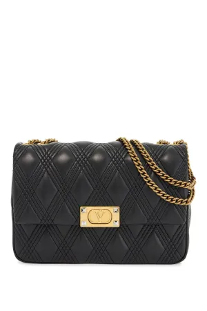borsa a spalla trapuntata nera con catena dorata 6W2B0R06XCA NERO