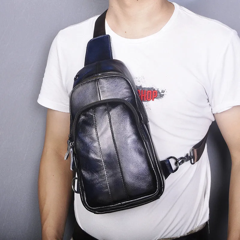 Brown Leather Sling Backpack Crossbody Sling Backpack Best Cross Body Sling Bag Mens Leather Sling Bags