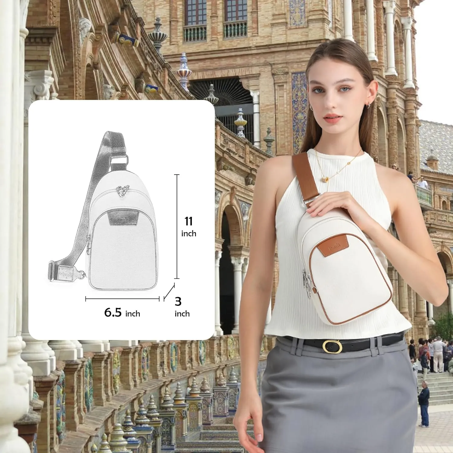 Canvas Small Sling Bag for Women Men Anti Theft Crossbody Bags RFID Blocking Cross Body Bag for Woman Travel Sling Purse