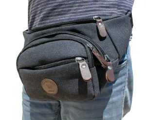 Canvas Unisex Fanny Pack Waist Adjustable Bag Black-Crete Trading Inc.