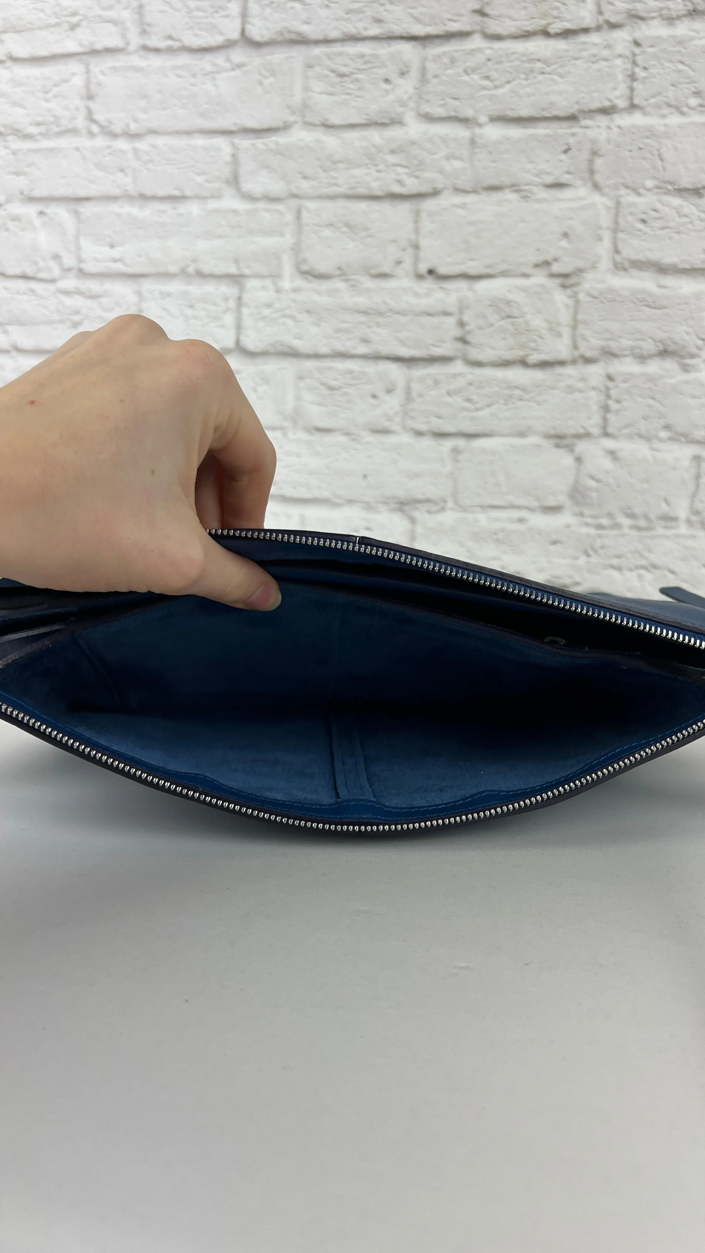 Celine Tri-fold Clutch On Chain, Blue