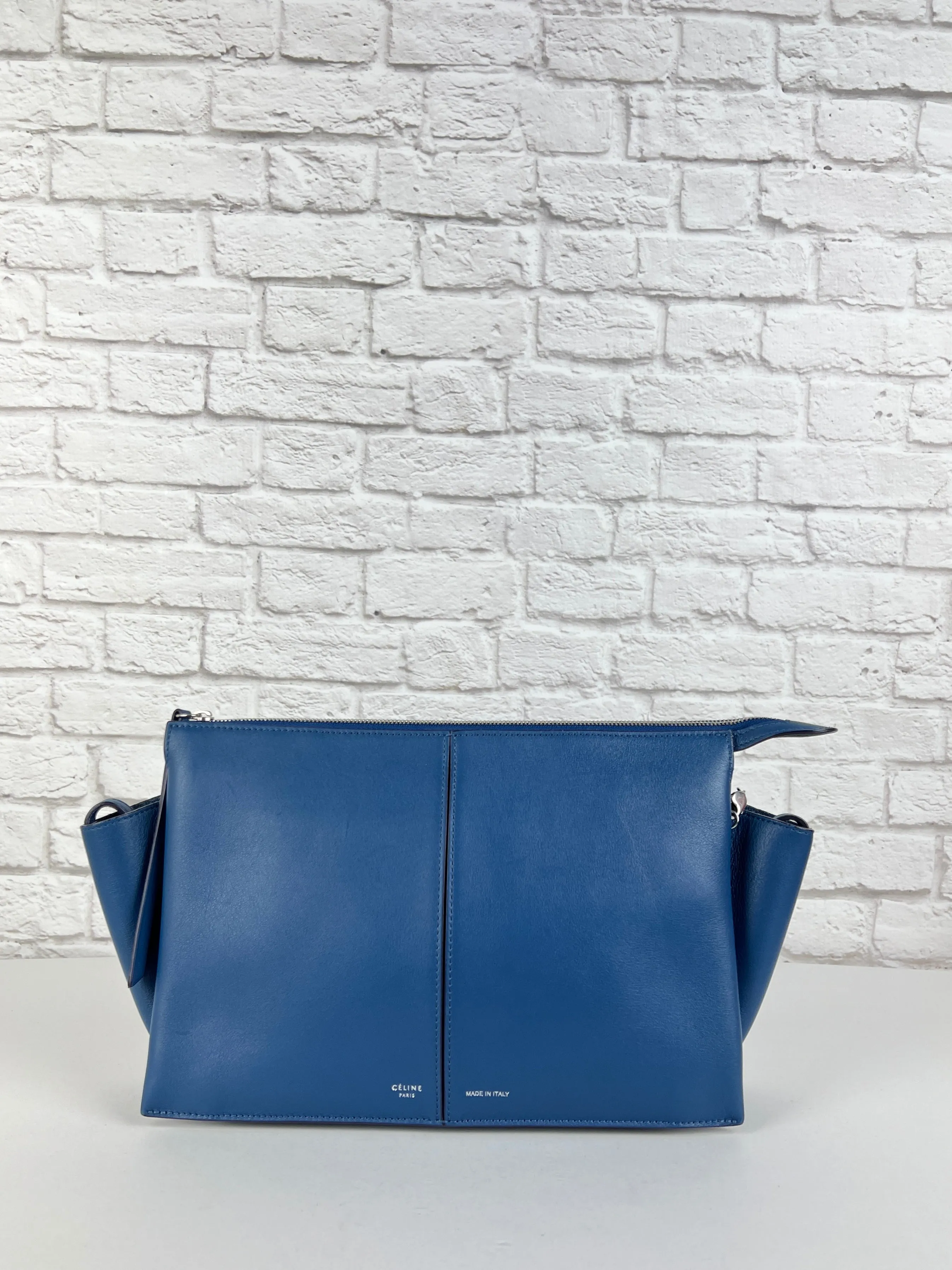 Celine Tri-fold Clutch On Chain, Blue