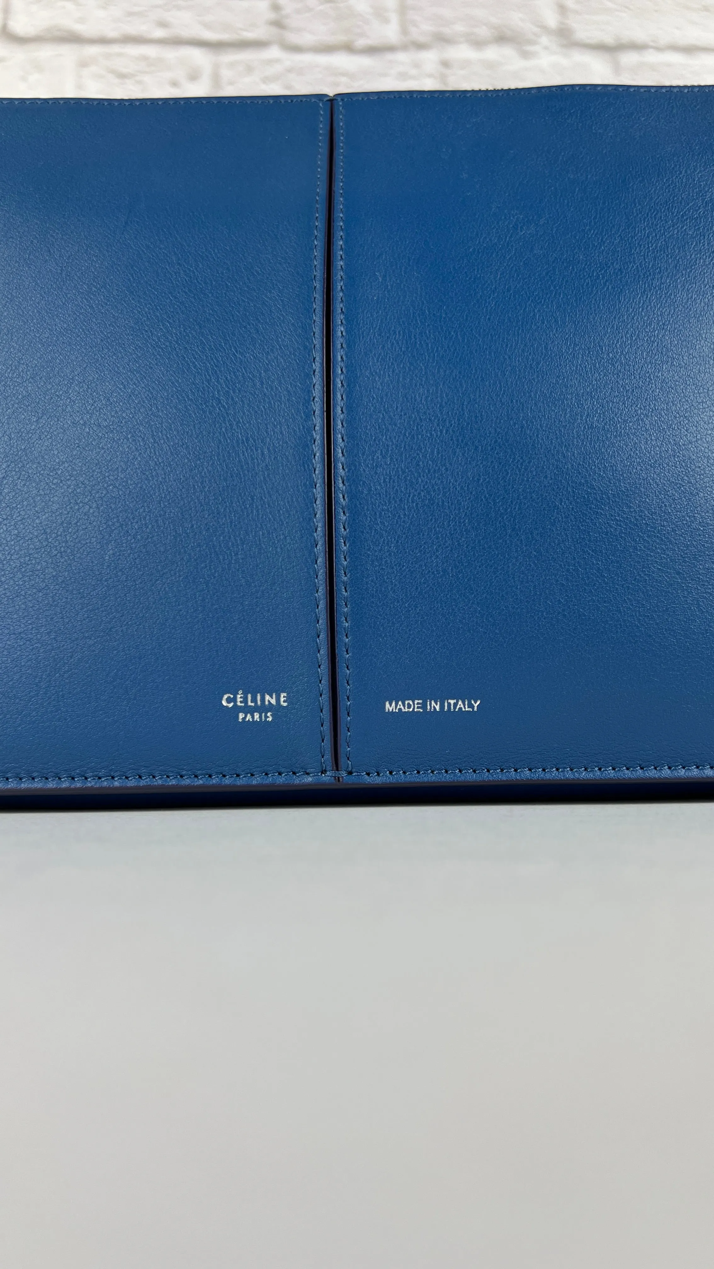 Celine Tri-fold Clutch On Chain, Blue