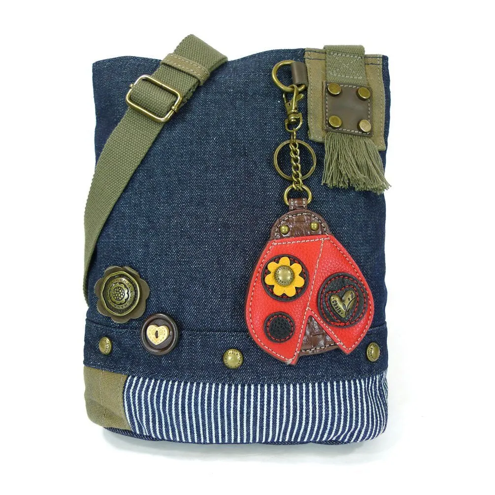 Chala Handbag Patch Cross-body Messenger Bag (Denim Blue)