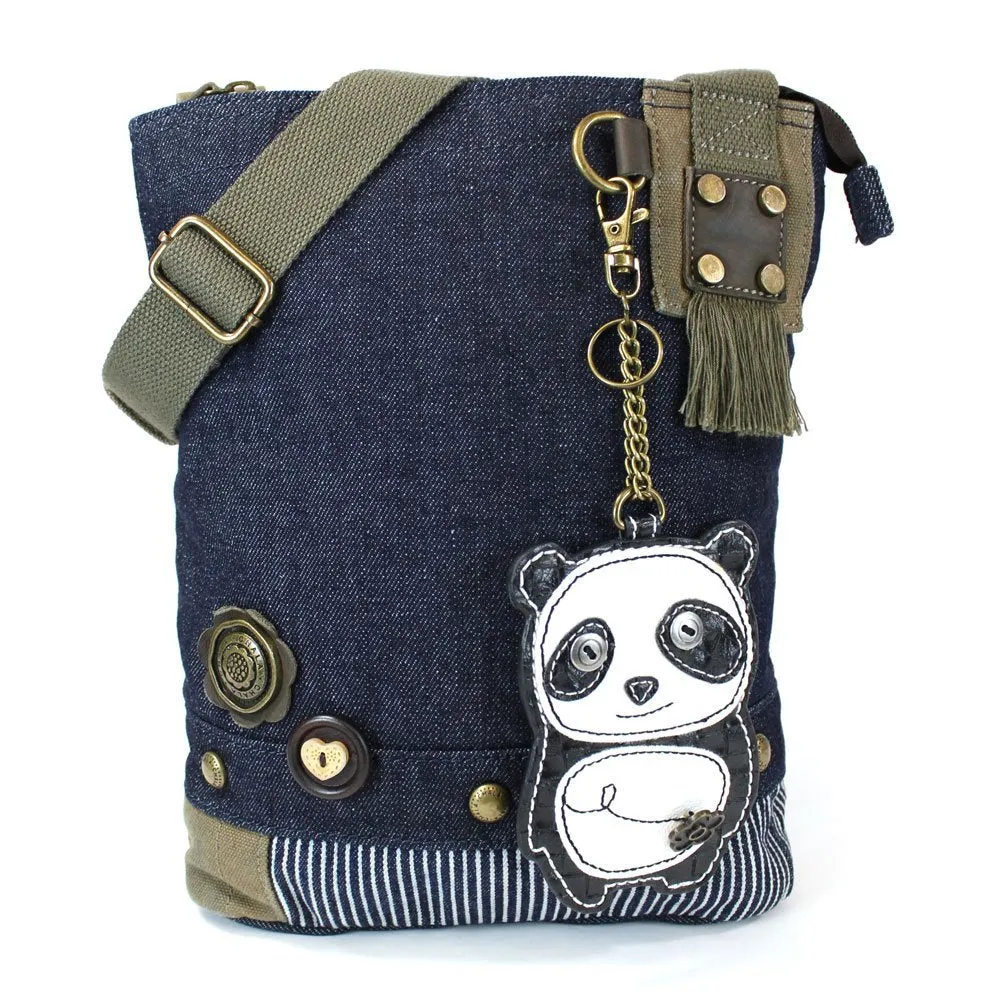 Chala Handbag Patch Cross-body Messenger Bag (Denim Blue)