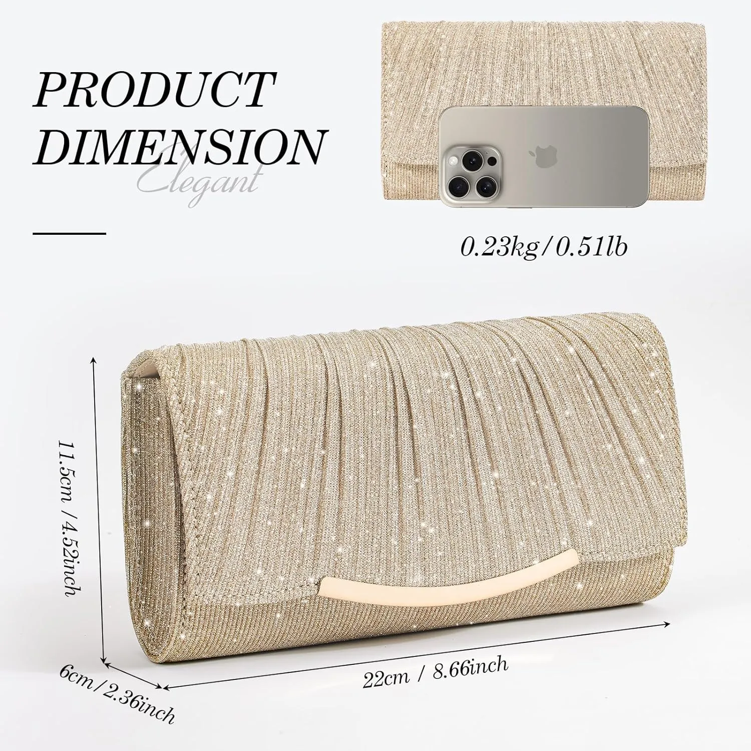 Clutch Purses for Women Evening Bag Lady Girl Crossbody Handbags for Prom Party Wedding Engagement