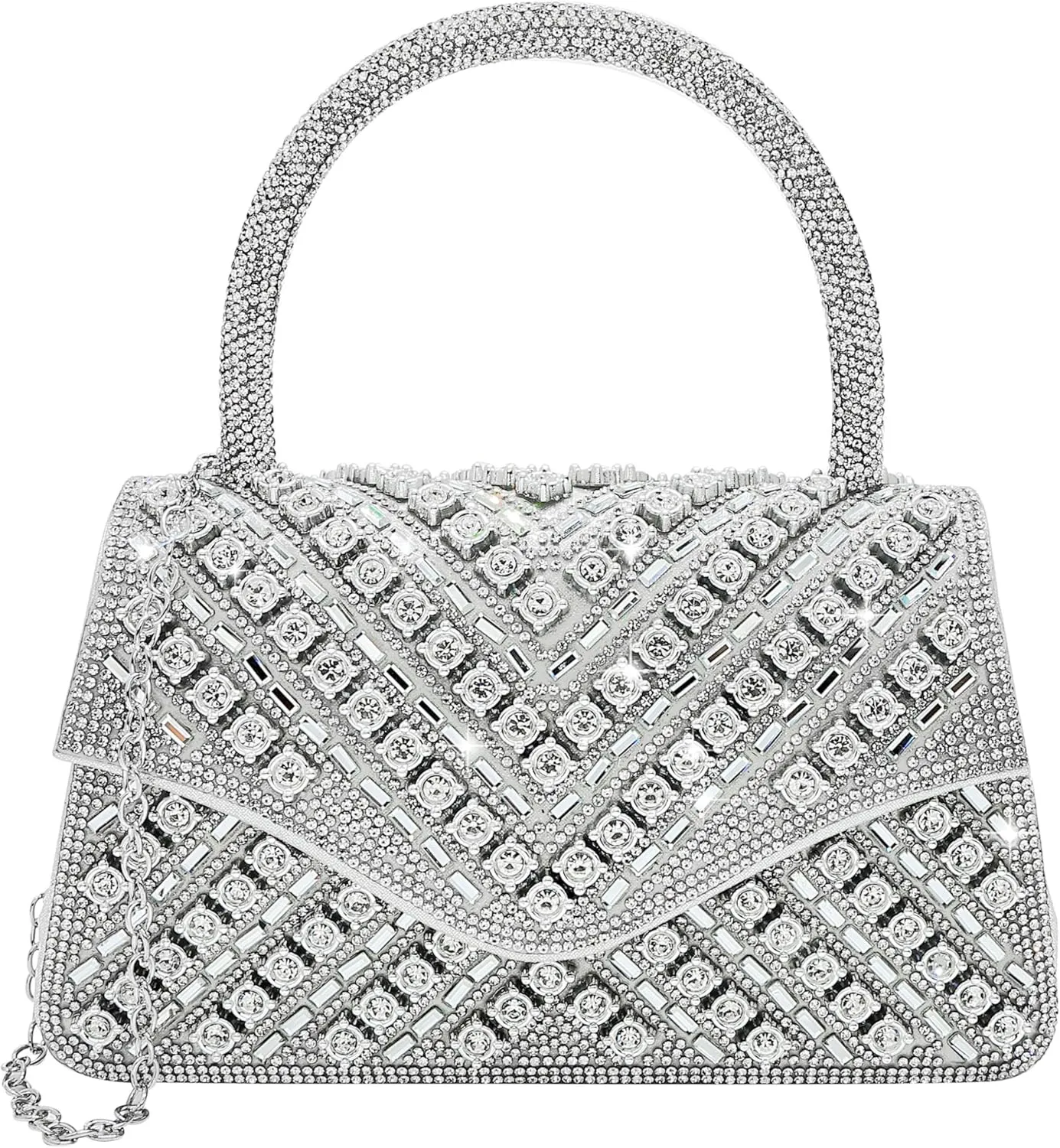 Clutch Purses for Women Sparkly Rhinestones Purses and Handbags for Wedding Party Evening Crossbody Bag with Chain