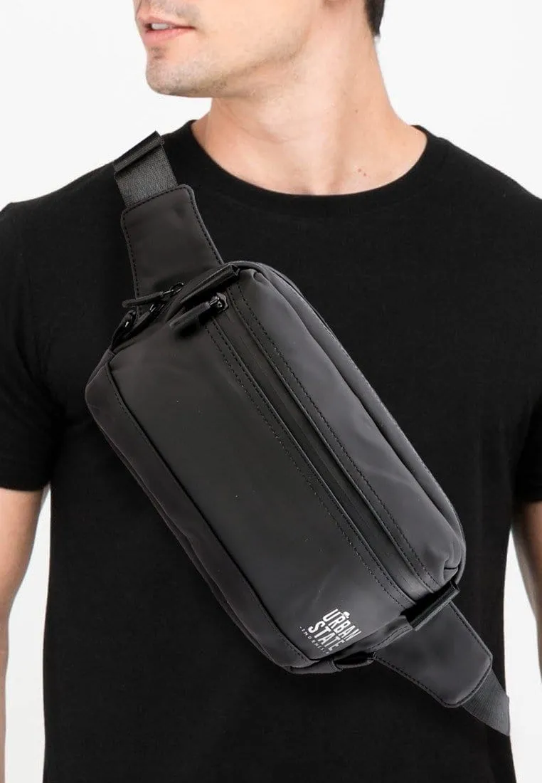 Coated Dry Boxy Waistpack - Black