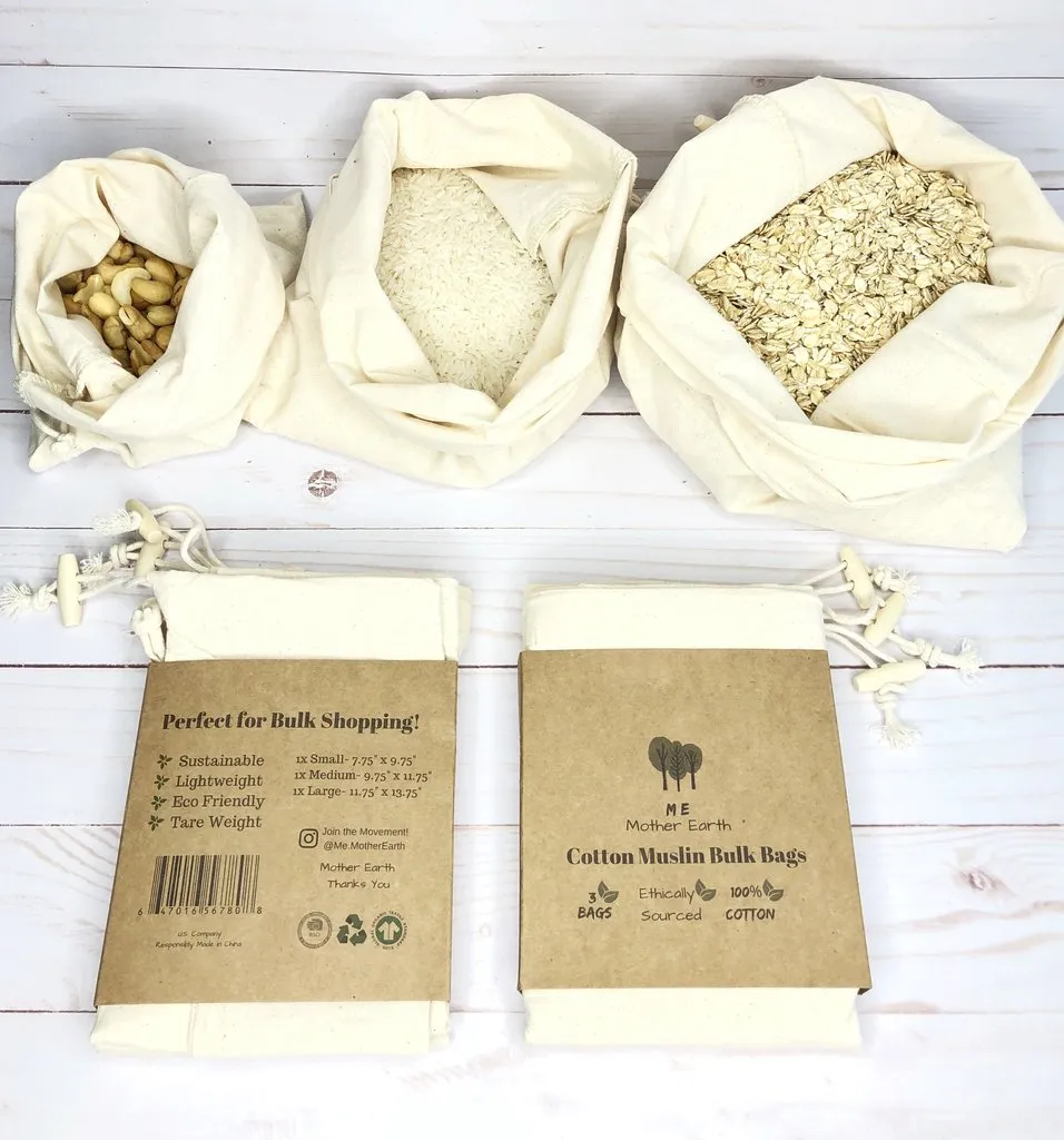 Cotton Muslin Bulk Bags 3-Pack