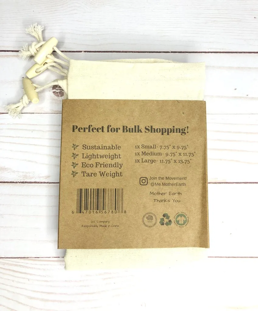 Cotton Muslin Bulk Bags 3-Pack