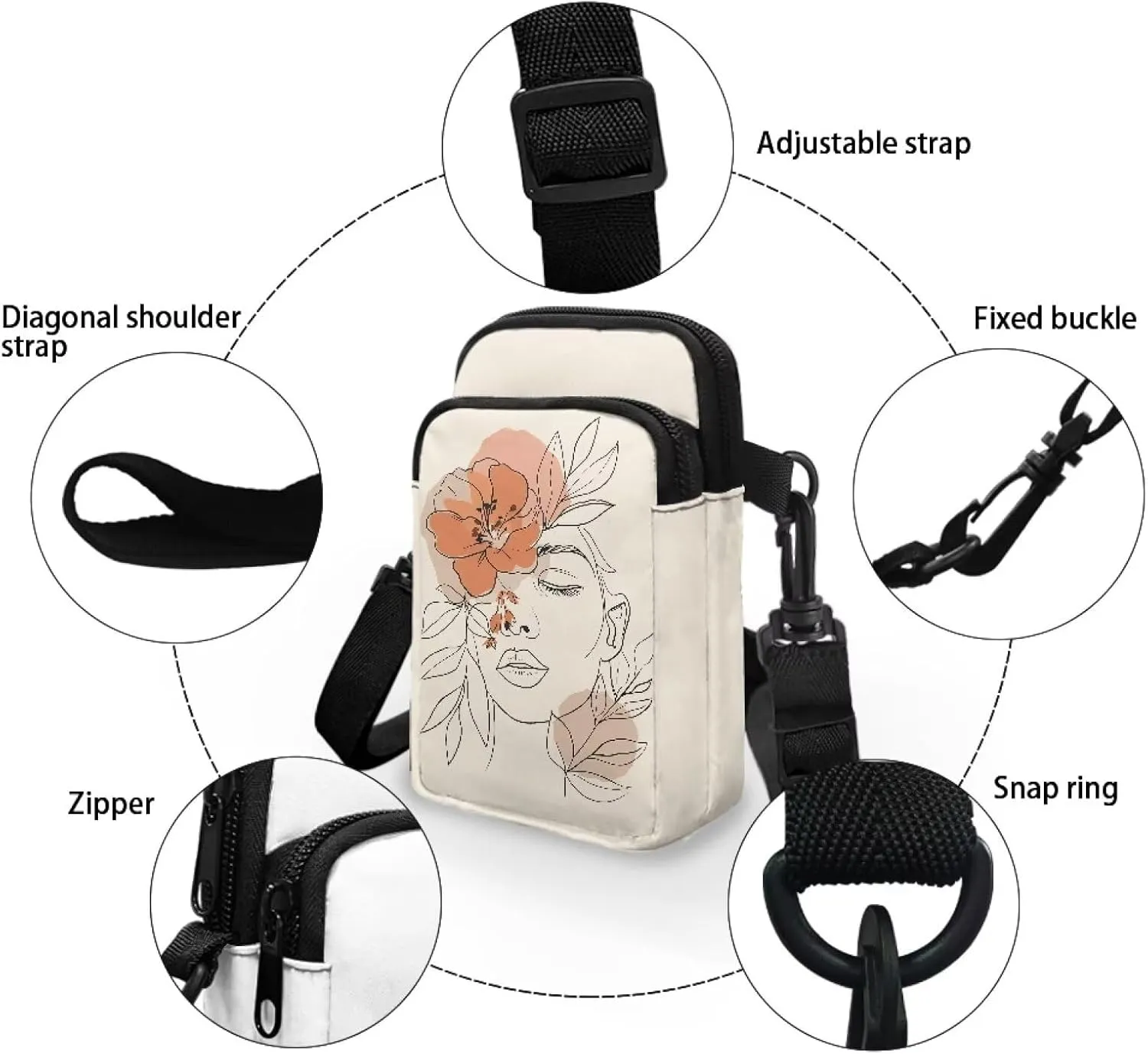 Custom Small Cell Phone Crossbody Bags for Women Lady Fashion Purse and Handbag for Organizer