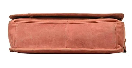 Devil Hunter Leather Laptop Messenger Bag Vintage Briefcase Satchel for Men and Women- 16 Inch