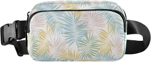 Fanny Pack Belt Bag for Women Coloful Palm Leaves Fashion Crossbody Bag Waist Pack Sling Backpack with Adjustable Strap