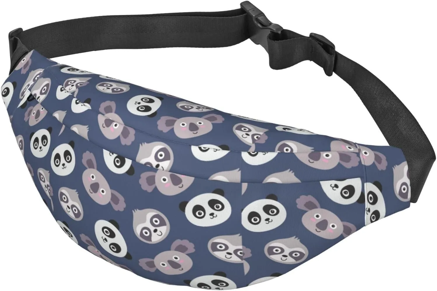 Fanny Pack for Women Men,Cute Panda Koala Pattern Large Crossbody Waist Pack Belt Bag for Workout Hiking Running Travel