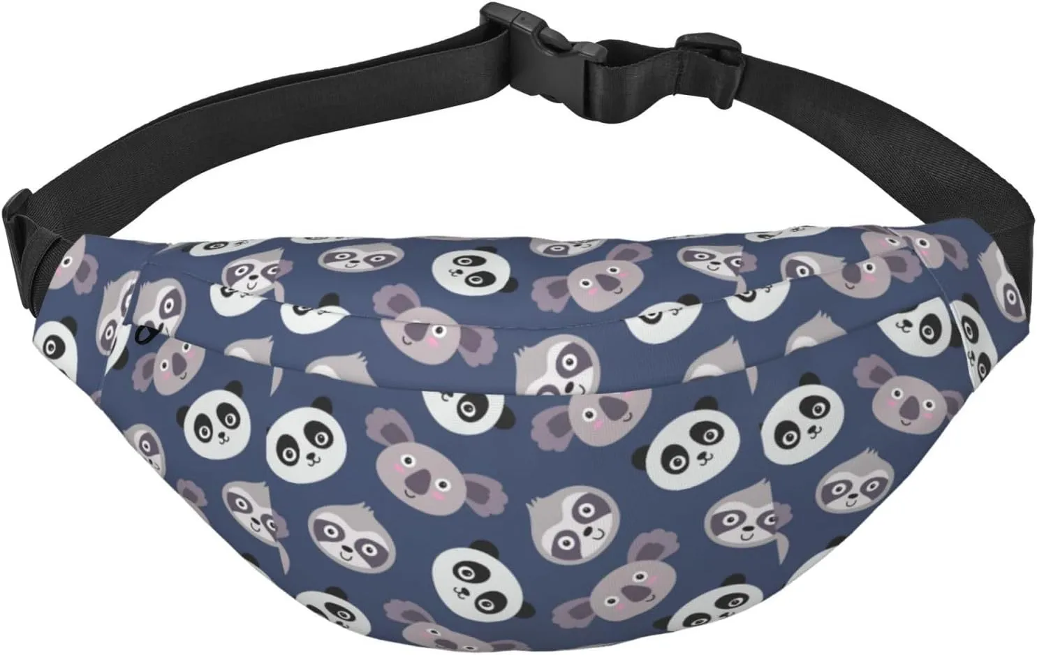 Fanny Pack for Women Men,Cute Panda Koala Pattern Large Crossbody Waist Pack Belt Bag for Workout Hiking Running Travel