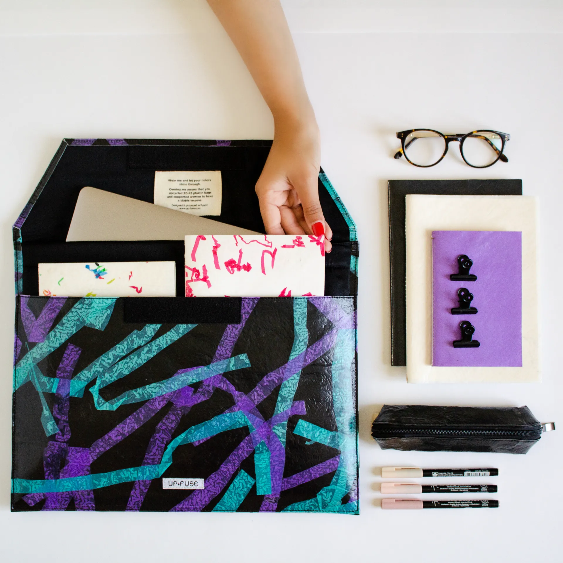 Folder Laptop Sleeve - Blues Confetti