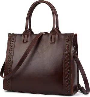 Genuine Leather Handbags Purses for Women Medium Satchel Tote Shoulder Crossbody Bags Top Handle with Strap