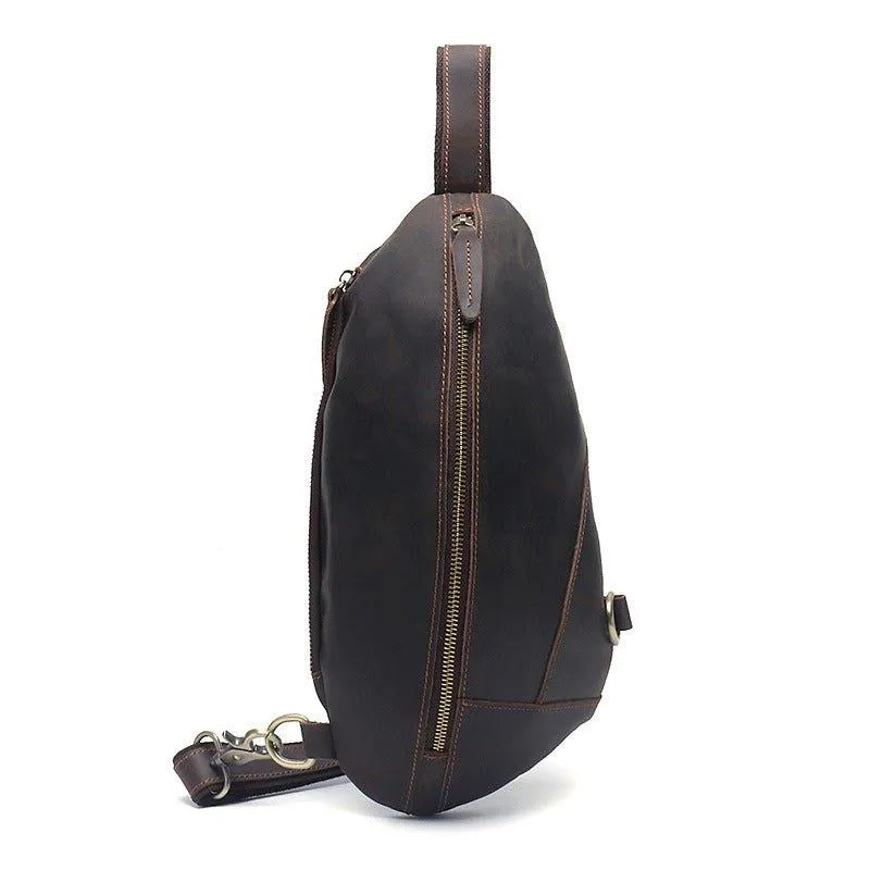 Genuine Leather Outdoor Sling Bag for Men