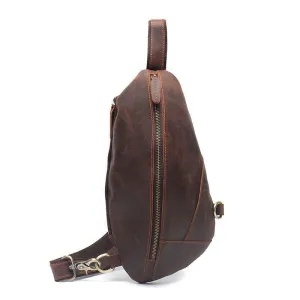 Genuine Leather Outdoor Sling Bag for Men