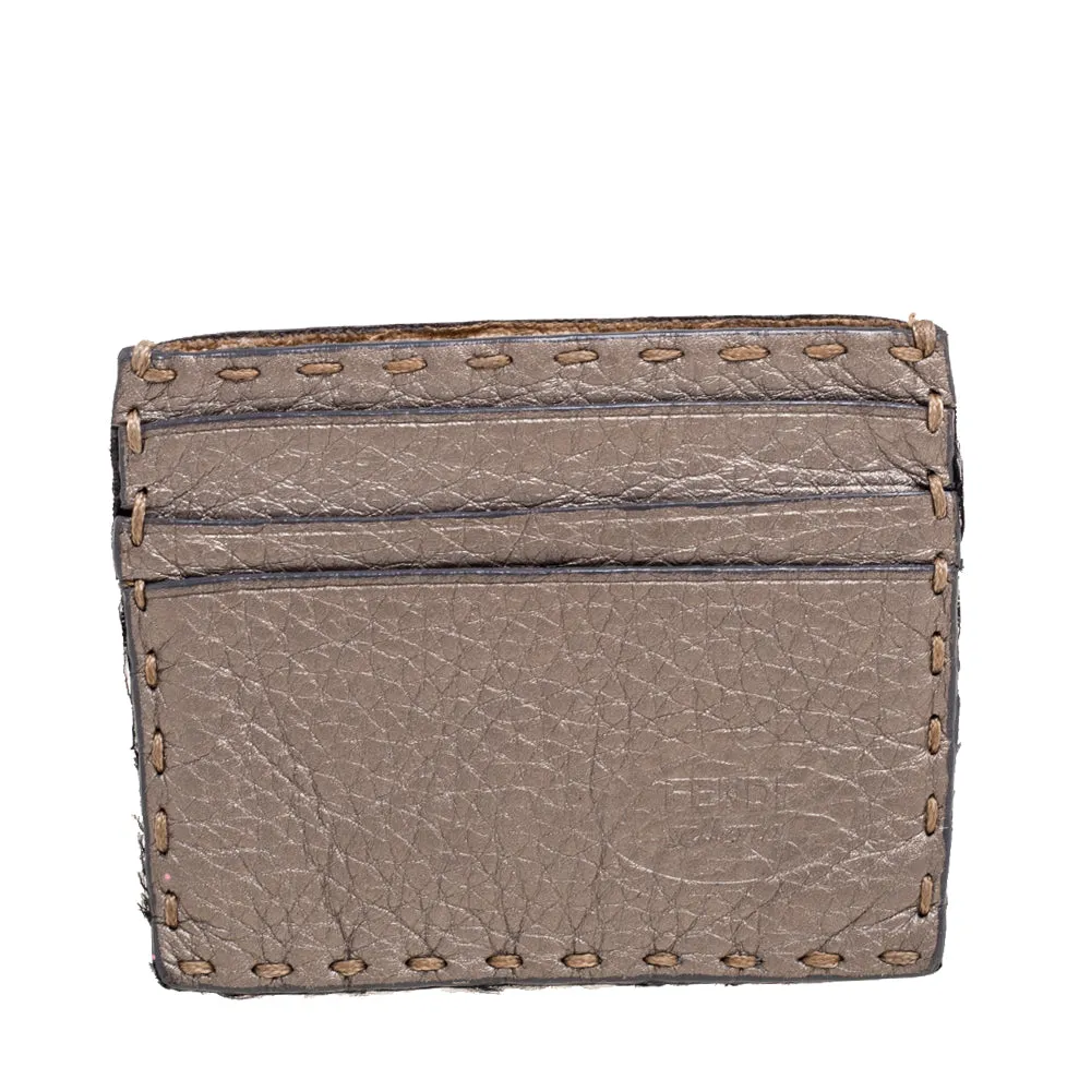 Grey Selleria Leather Card Holder