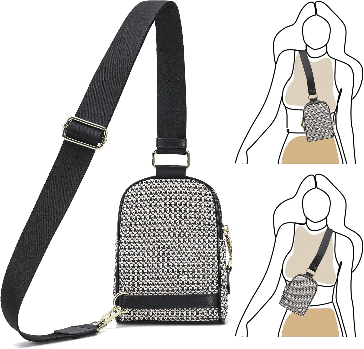 INICAT Summer Straw Bag Small Sling Beach Bag Crossbody Bags for Women