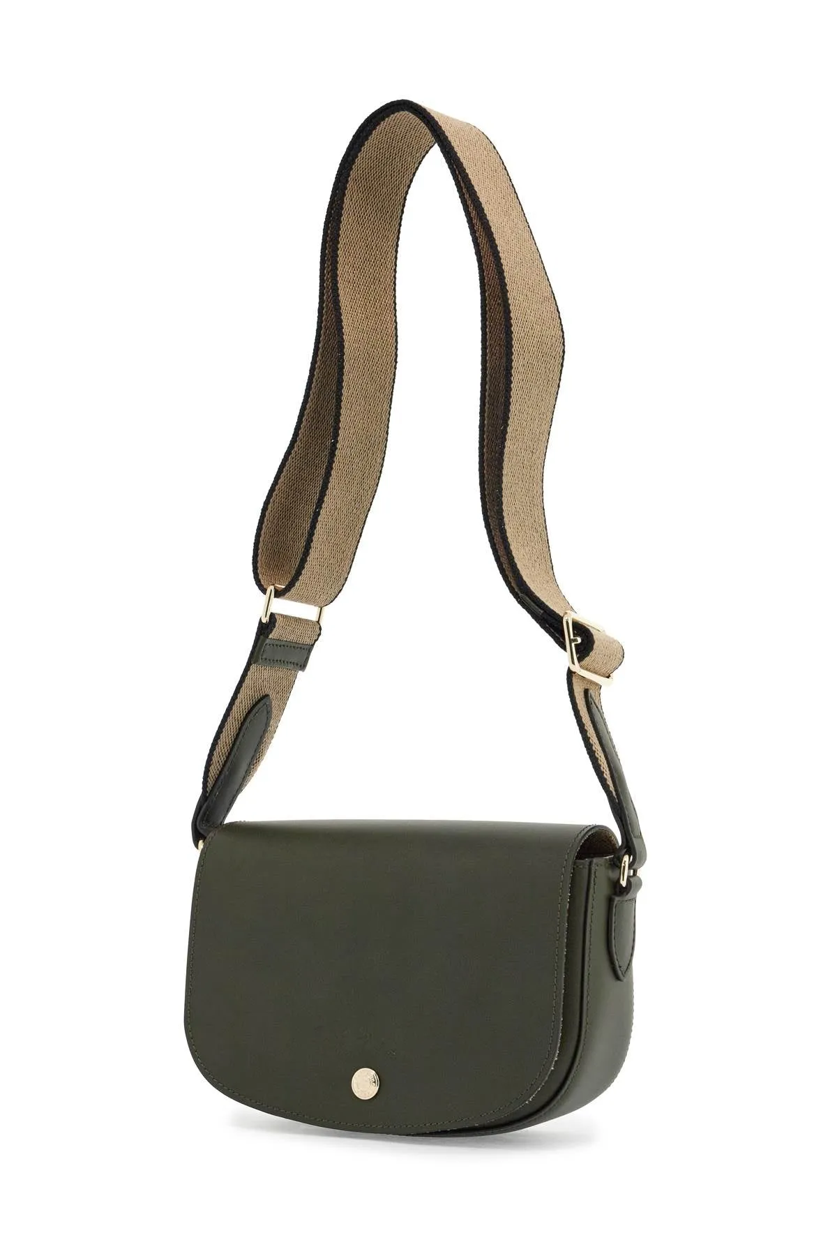 khaki leather crossbody bag epure with adjustable strap 10253HFY KAKI