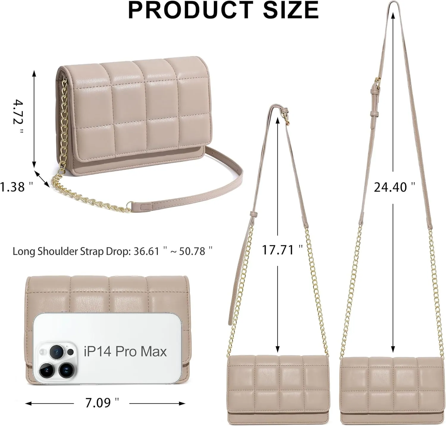 KUKOO Small Crossbody Bag for Women Cell Phone Wallet Purse Clutch Handbags with Credit Card Slots