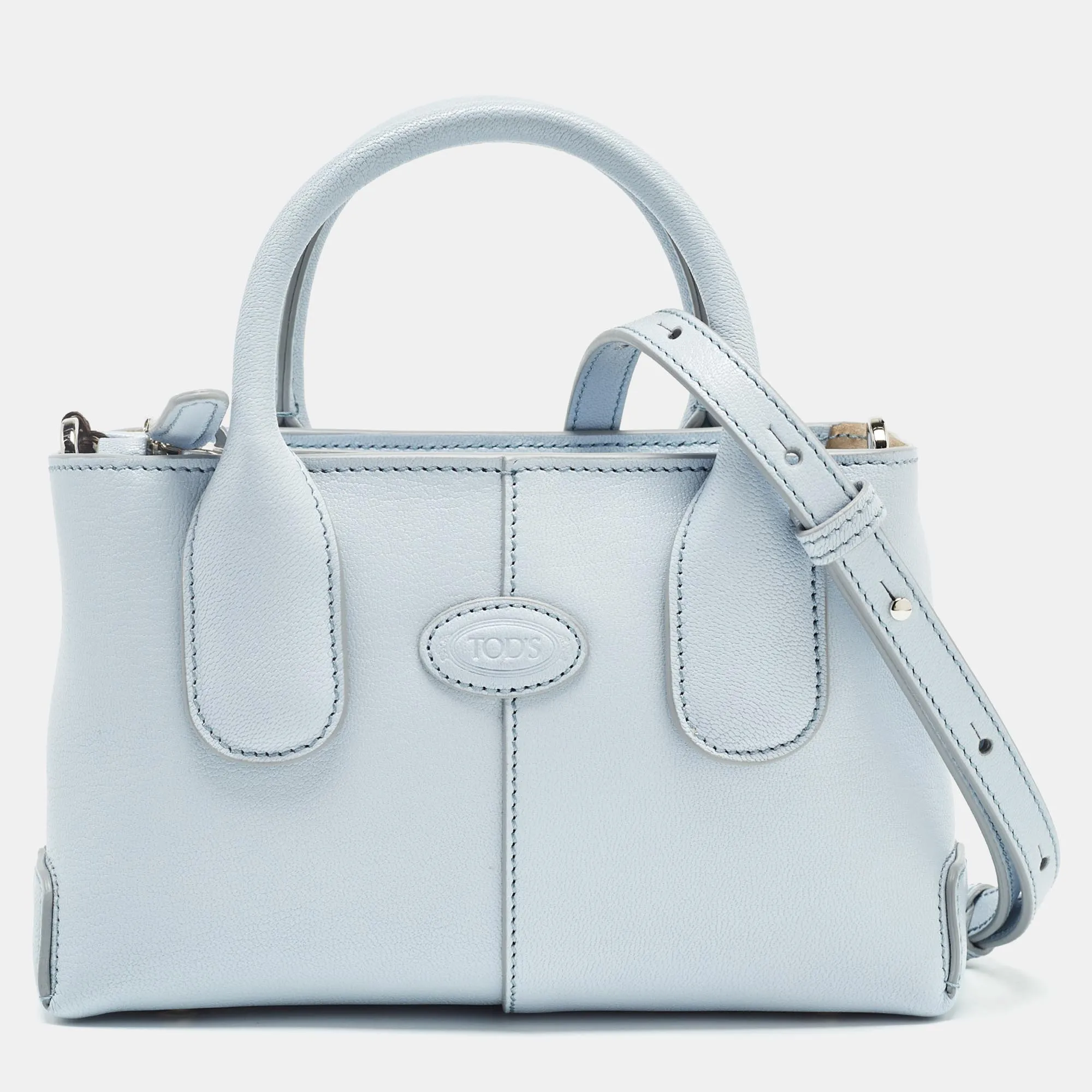 Light Blue Leather Mini Di Bag