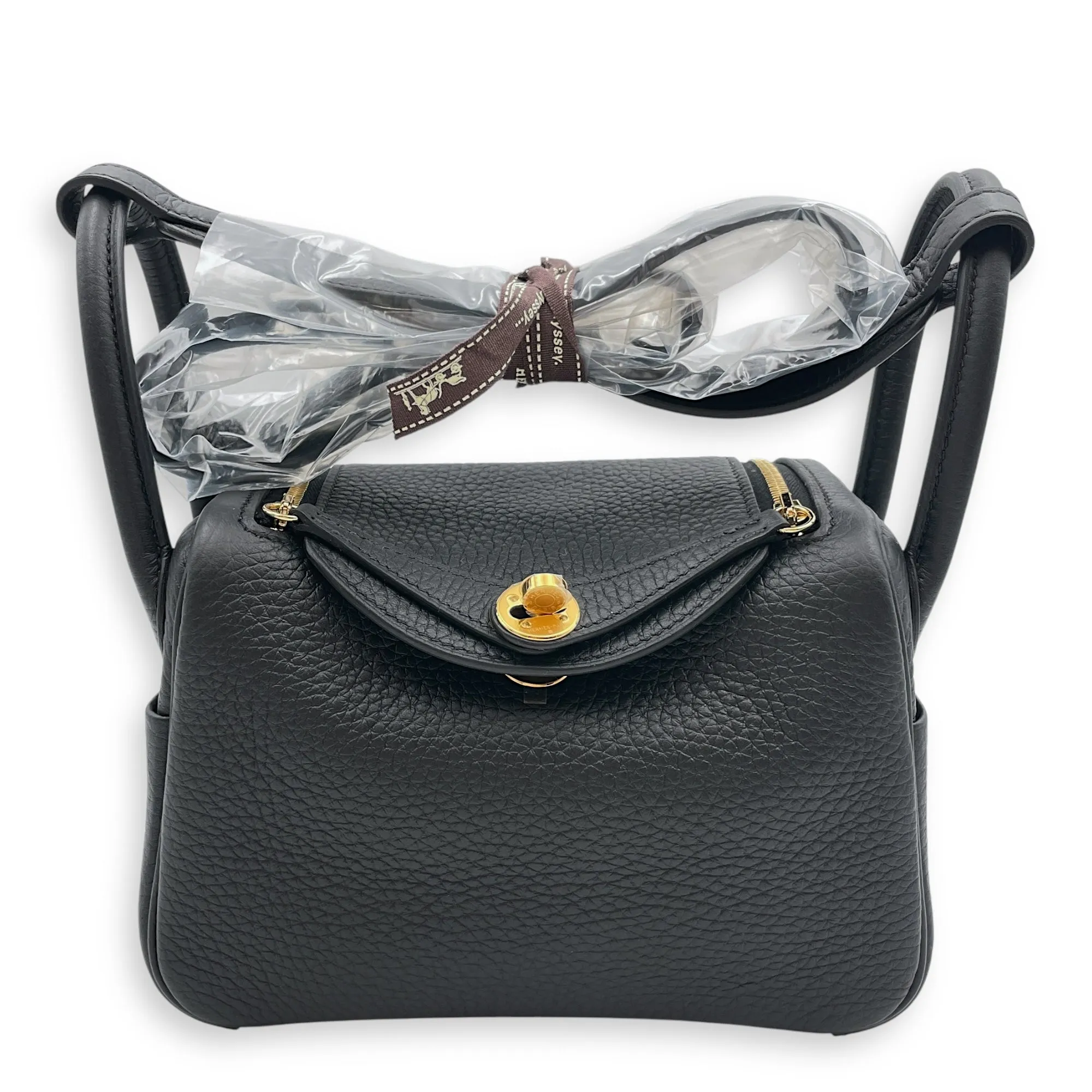 Lindy II Mini Black in Clemence, Gold hardware